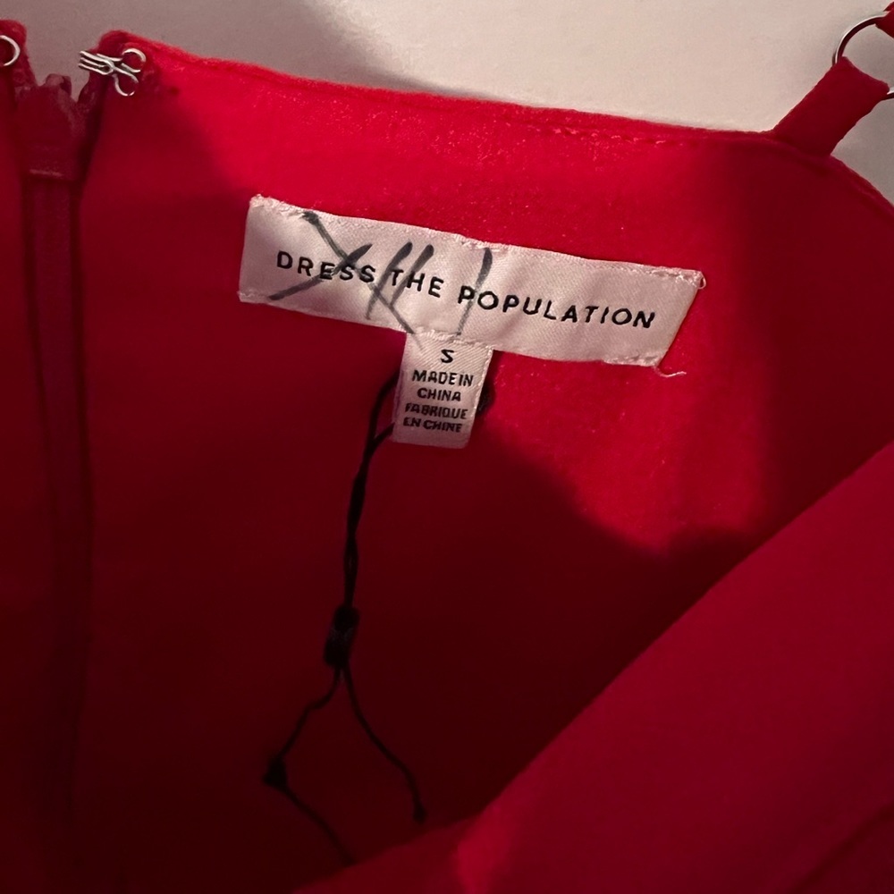 Dress the Population Ruffle Solange Dress in Rouge - Picture 9 of 13